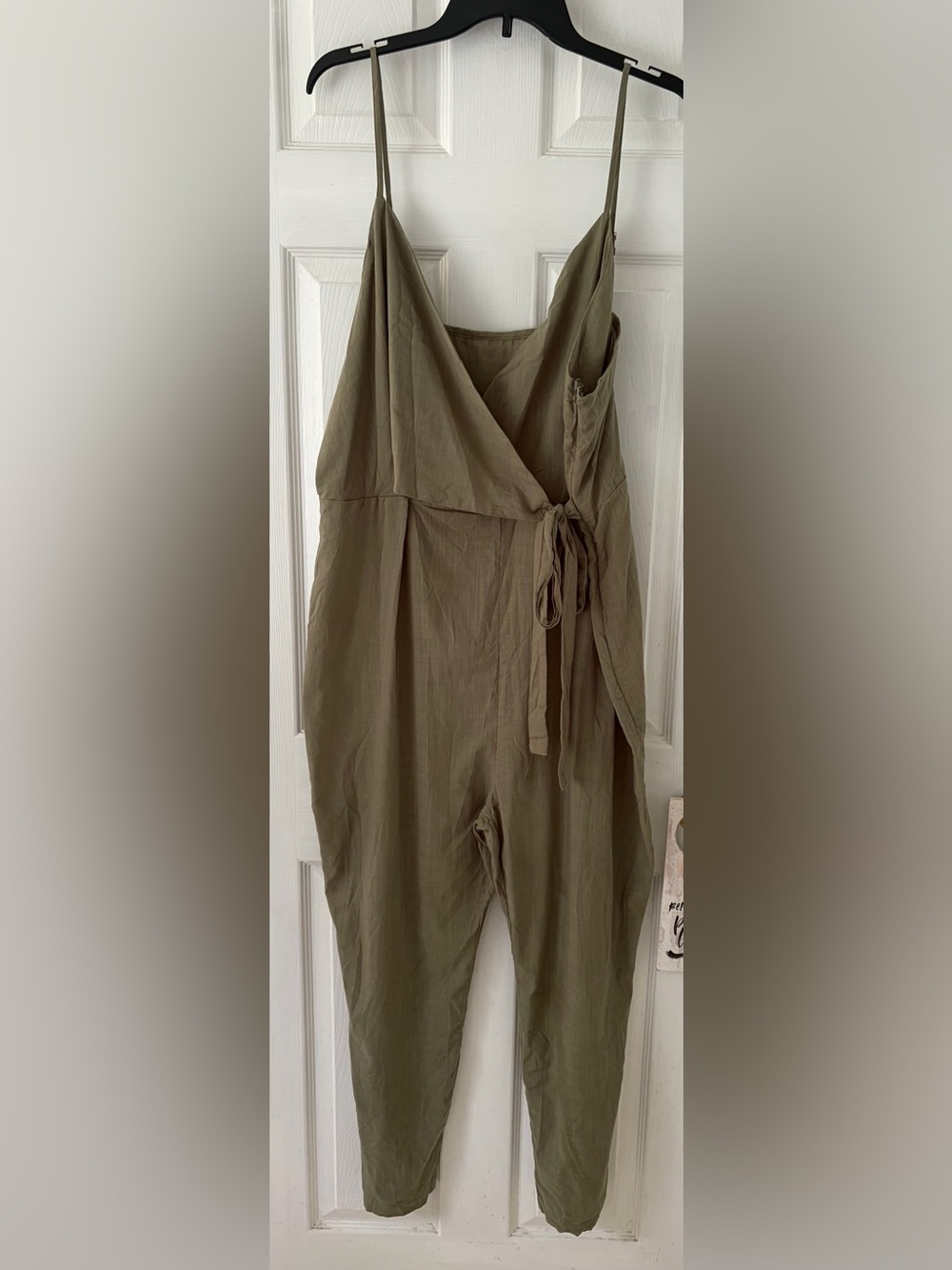 SHEIN Olive Wrap Tie Jumpsuit